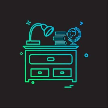 Study table icon design vector Stock Illustration