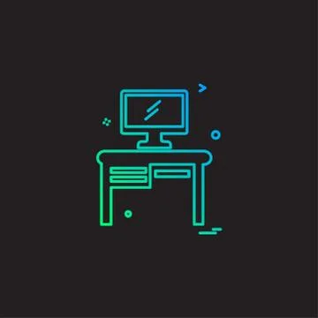 Study table icon design vector 스톡 일러스트