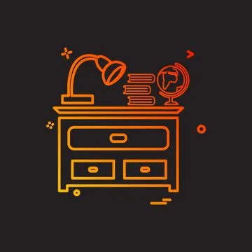 Study table icon design vector Stock Illustration