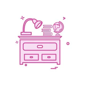 Study table icon design vector 스톡 일러스트