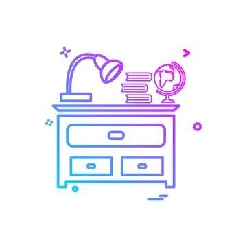 Study table icon design vector Stock Illustration