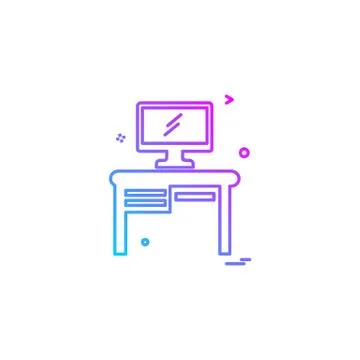 Study table icon design vector Stock Illustration
