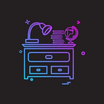 Study table icon design vector Stock Illustration
