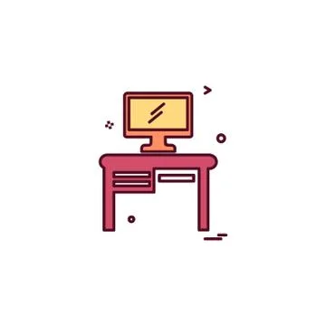 Study table icon design vector Stock Illustration