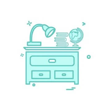 Study table icon design vector Stock Illustration