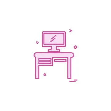 Study table icon design vector 스톡 일러스트