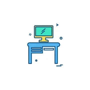 Study table icon design vector 스톡 일러스트