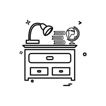 Study table icon design vector 스톡 일러스트