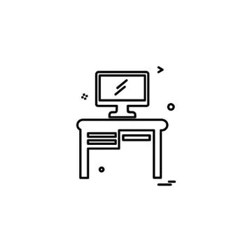 Study table icon design vector 스톡 일러스트