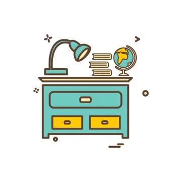 Study table icon design vector 스톡 일러스트