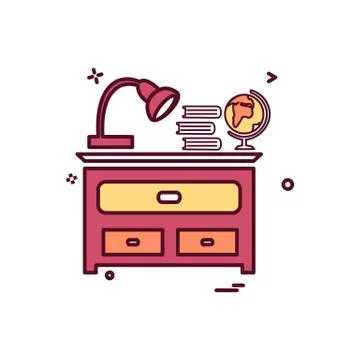 Study table icon design vector 스톡 일러스트