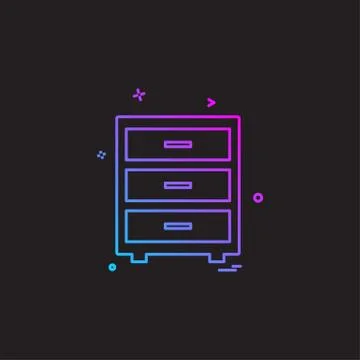 Study table icon design vector 스톡 일러스트