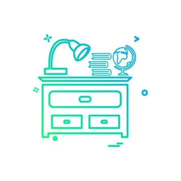 Study table icon design vector 스톡 일러스트