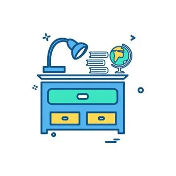Study table icon design vector 스톡 일러스트