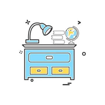 Study table icon design vector Stock Illustration