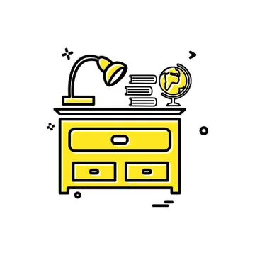 Study table icon design vector 스톡 일러스트