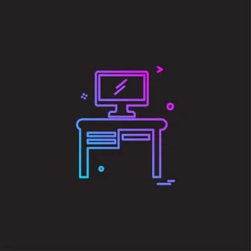 Study table icon design vector 스톡 일러스트