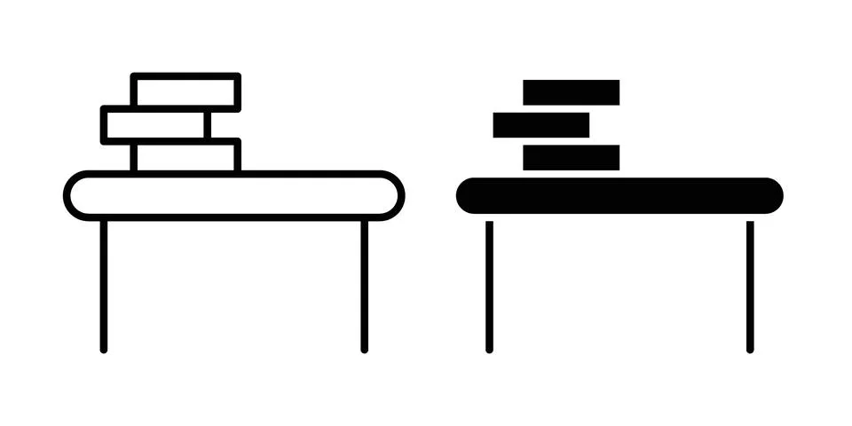 Study table icon illustration vector, icon set for apps 스톡 일러스트