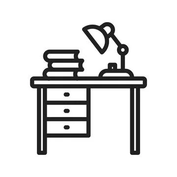Study Table icon image. Stock Illustration