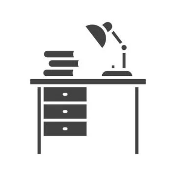 Study Table Icon Image. Stock Illustration