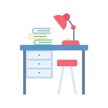 Study Table Icon Image. Stock Illustration