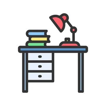 Study Table Icon Image. Illustrazione stock