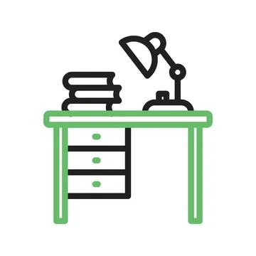 Study Table Icon Image. Stock Illustration