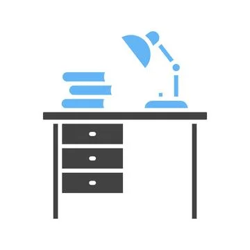 Study Table Icon Image. Stock Illustration