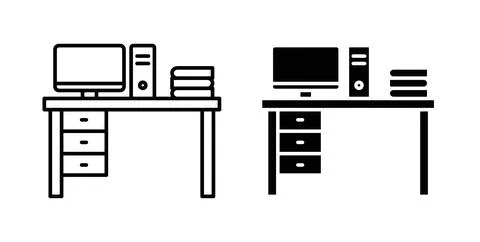 Study table icon vector art Illustrations Stock Illustration