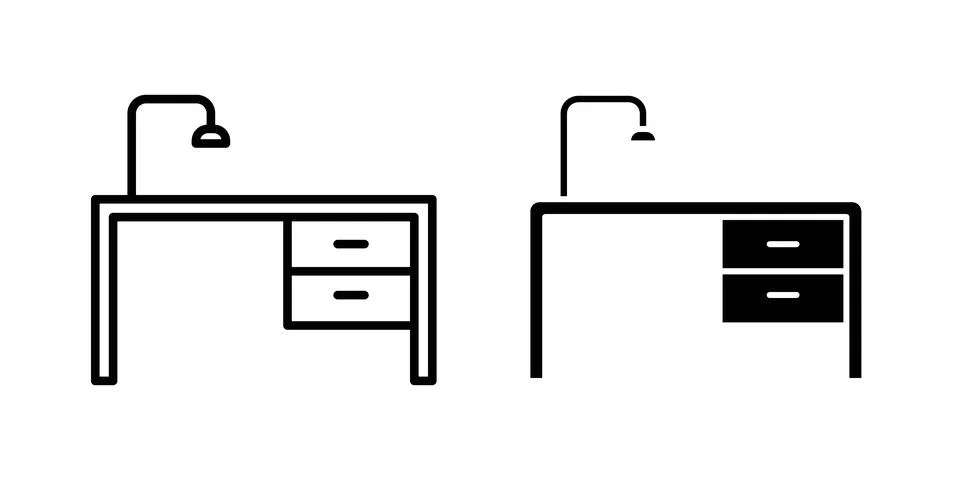 Study table icon vector design illustrations 스톡 일러스트