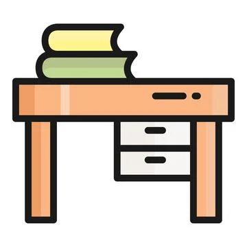 Study table vector flat icon, school and education icon. Illustrazione stock