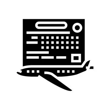 Study time flight school glyph icon vector illustration Illustrazione stock