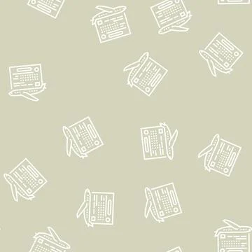 Study time flight school line seamless pattern Illustrazione stock