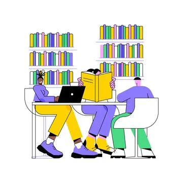 Study together isolated cartoon vector illustrations. Illustrazione stock