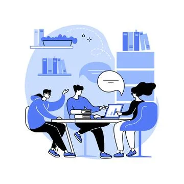 Study together isolated cartoon vector illustrations. Stock Illustration