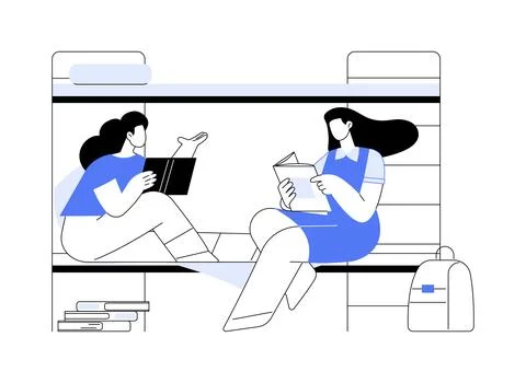 Study together isolated cartoon vector illustrations. Ilustración de archivo
