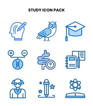 Study Two Colour Icons Pack イラスト素材