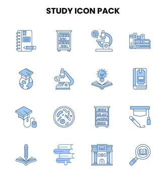 Study Two Colour Scalable Icons Pack イラスト素材