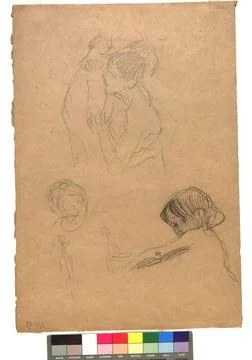Study on two wrestling files; Two children s studies. Gustav Klimt (1862-1... Stock-Fotos