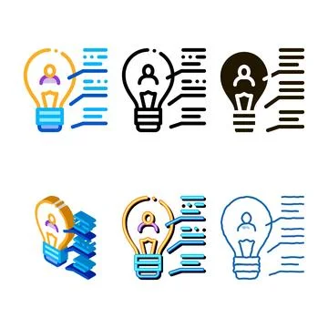 Study of types brain acumen icon vector outline Stock Illustration