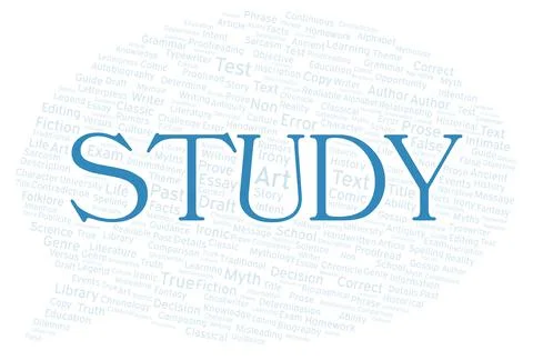 Study typography word cloud create with the text only Stock Illustration