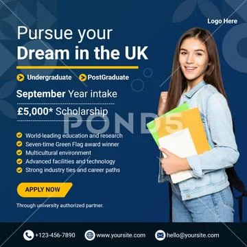 Study in the uk with a scholarship opportunity PSD Template