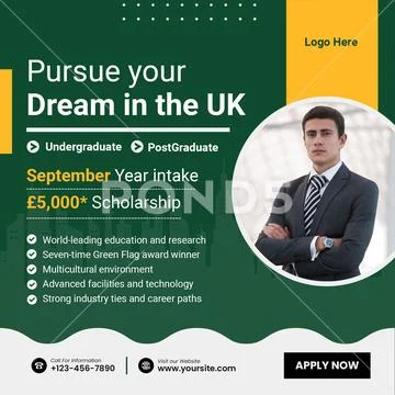 Study in the uk with scholarships and apply now PSD Template
