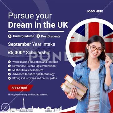 Study in the uk with scholarships and a september intake PSD Template