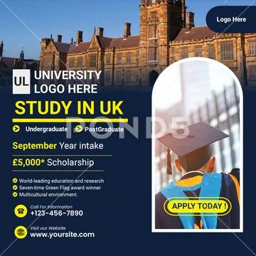 Study in uk university admissions and scholarship opportunities PSD 模板