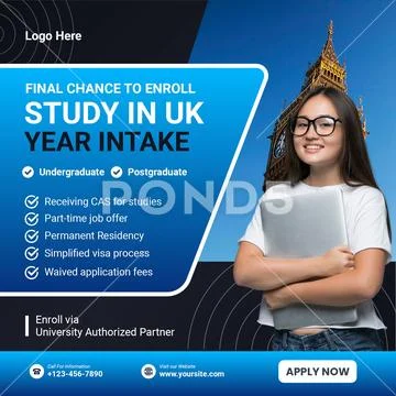 Study in the uk year intake opportunity for students PSD Template