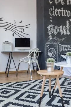 Study unisex scandi interior Stock Photos