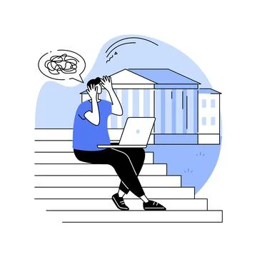 Study on the way isolated cartoon vector illustrations. Stock Illustration