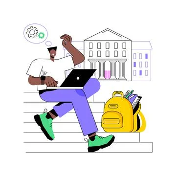 Study on the way isolated cartoon vector illustrations. Stock Illustration