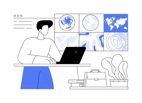 Study weather patterns abstract concept vector illustration. イラスト素材